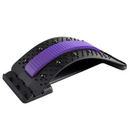 Back Stretcher Adjustable Back Cracker Massage Waist Neck Fitness Lumbar Cervical Spine Support Pain Relief - Purple - Magnetotherapy