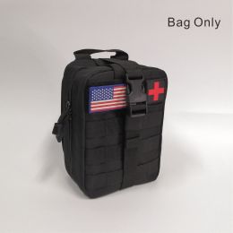 MOLLE Tactical First Aid Bag - Detachable Medical Kit with Emergency Supplies for EMT, Survival, and Tactical Gear - Black