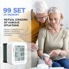 Blood Pressure Monitor Wrist Bp Monitor Large LCD Display Adjustable Wrist Cuff 5.31-7.68inch Automatic 90x2 Sets Memory for Home Use - white